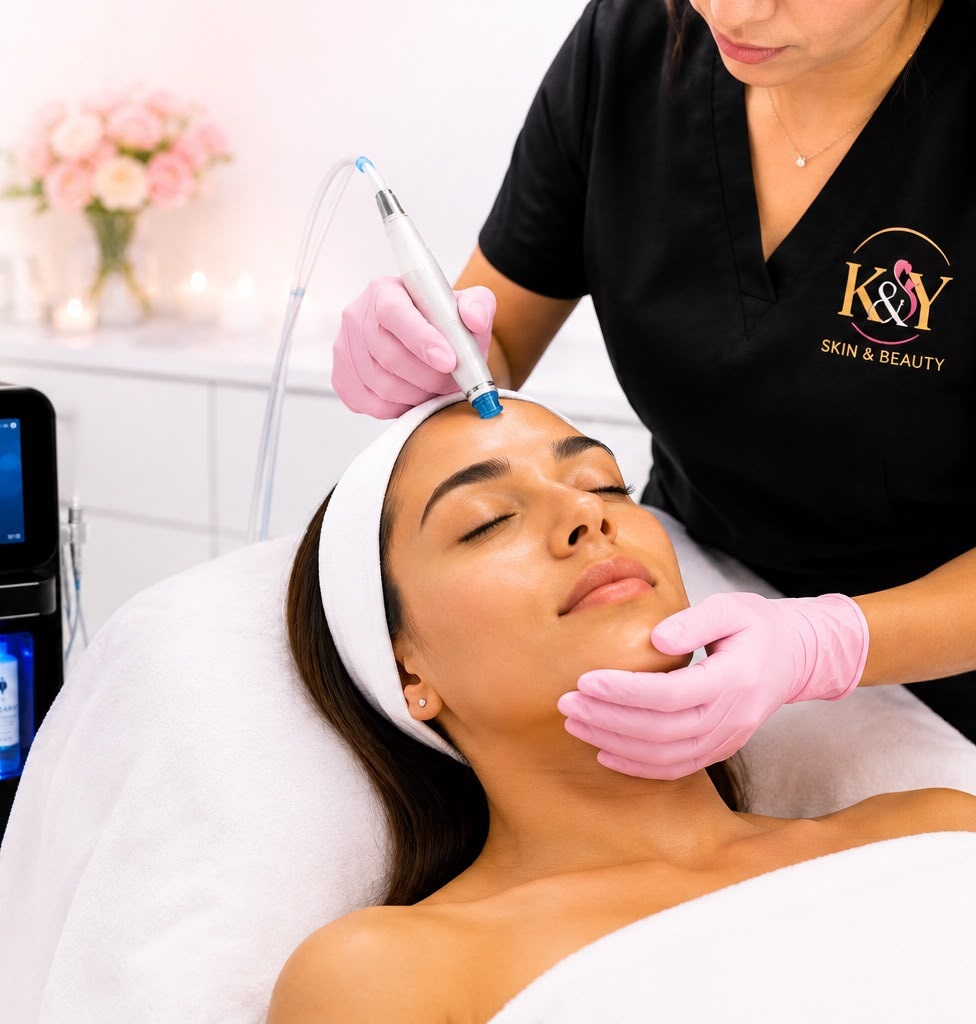 Tratamiento facial HydraFacial realizado por K&Y Skin & Beauty en LAMED