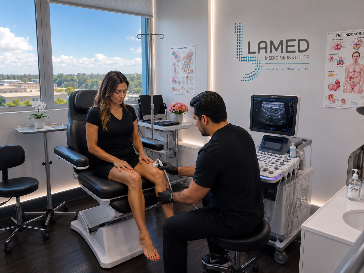 Evaluación de rodilla guiada por ultrasonido en LAMED